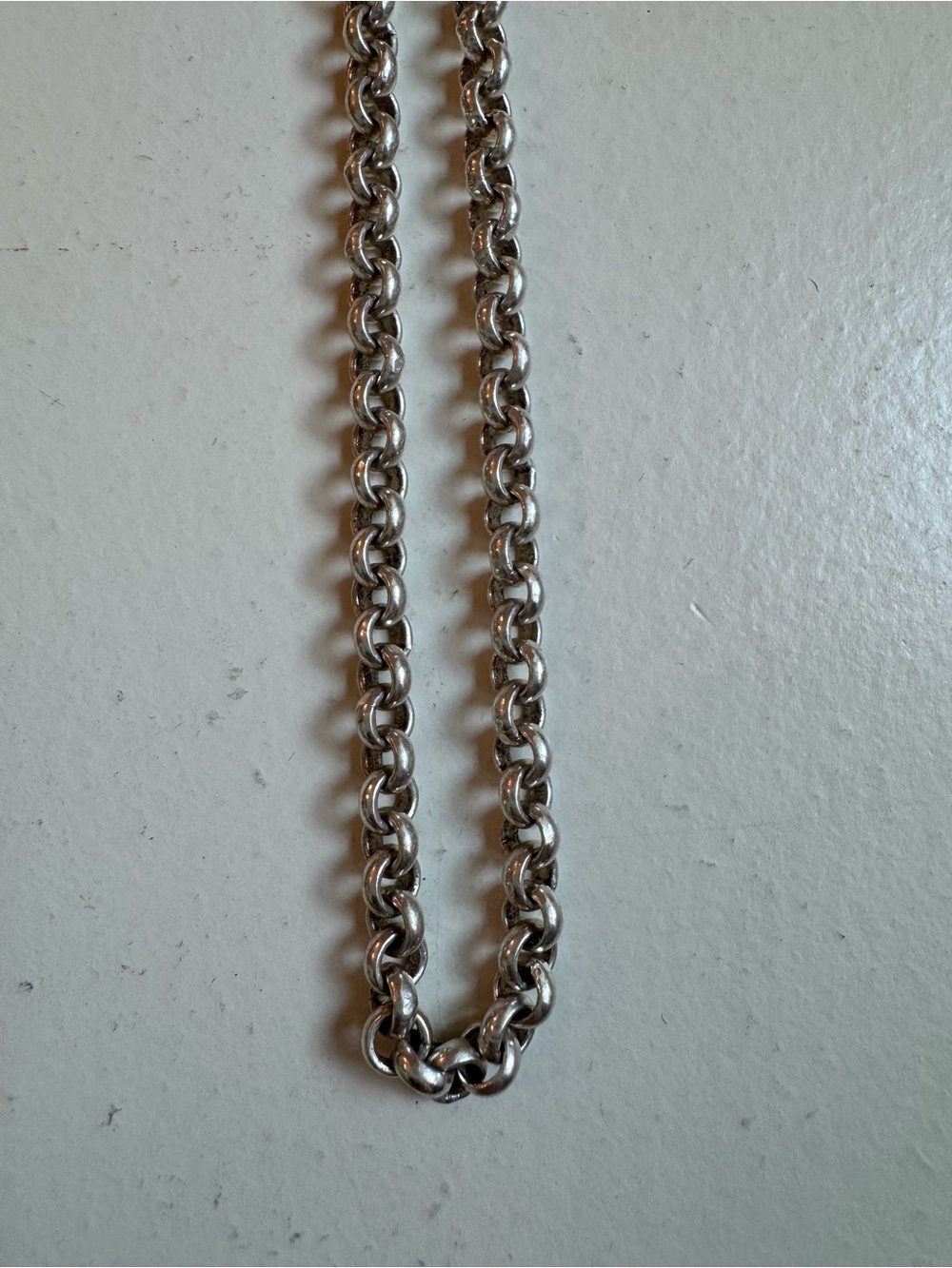 Classic 24” Silver Tone Rolo Chain Necklace | Minimalist Layering Jewelry | - Picture 5 of 6